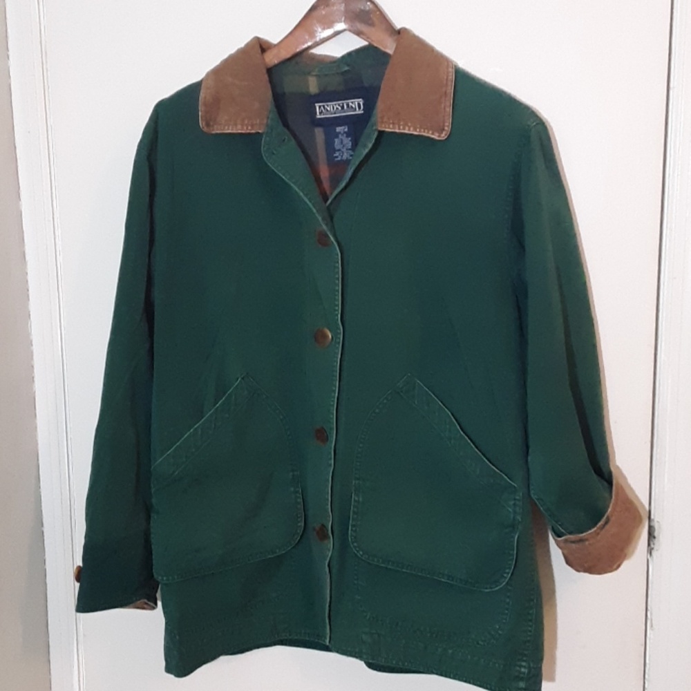 Lands' End  flannel lined barn coat jacket. Size M